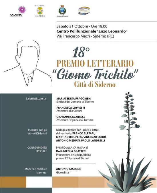 Premio Giomo Trichilo 18ª edizione: omaggio a Nicola Gratteri a Siderno